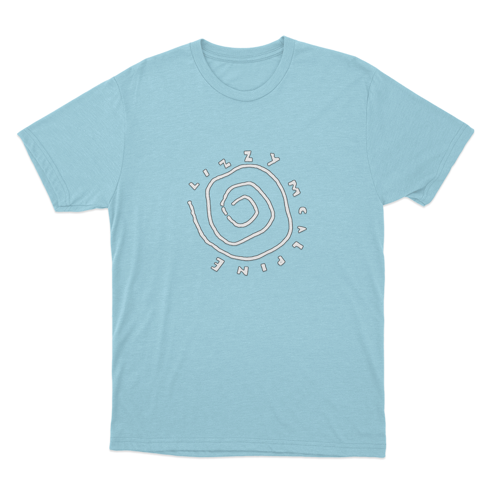 Lizzy McAlpine Hand Drawn Spiral Logo Unisex T Shirt Sky Blue Lizzy McAlpine Hand Drawn Spiral Logo Unisex T Shirt Sky Blue