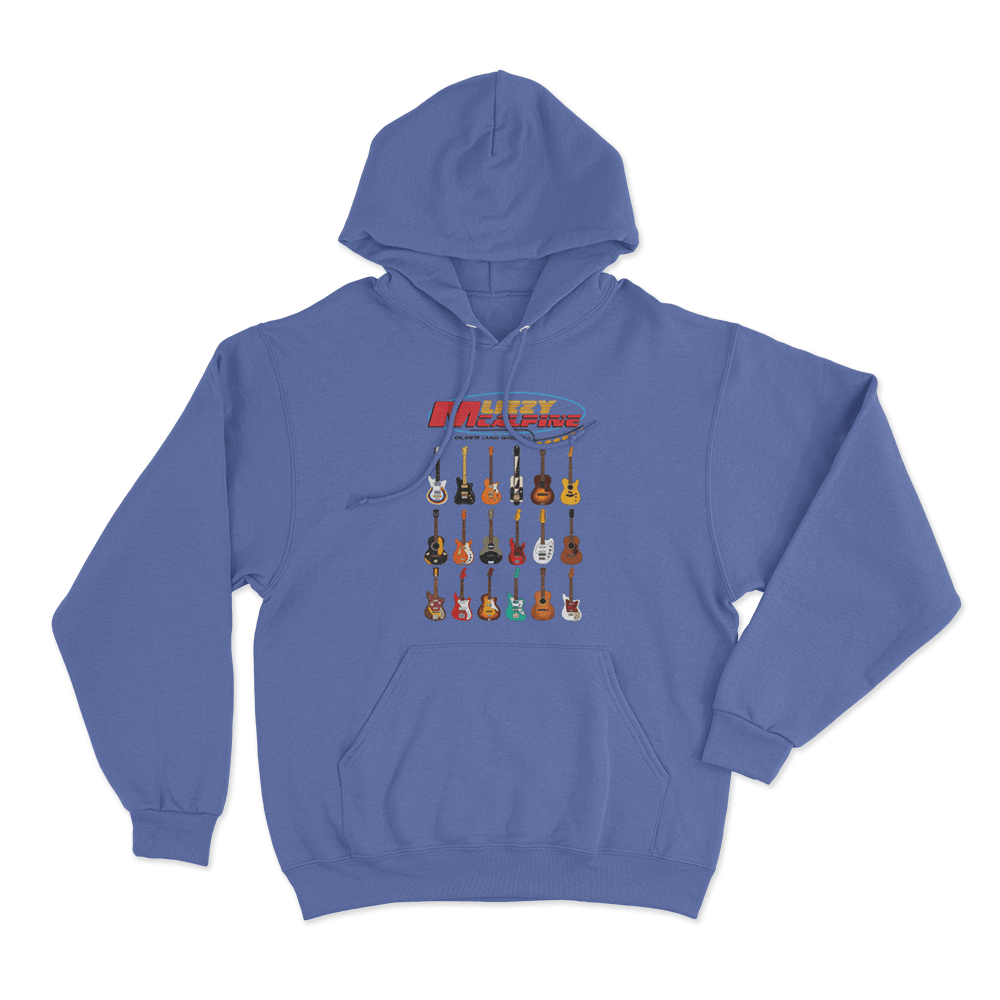 Older (and Wiser) Guitar Unisex Hoodie Blue Older and Wiser Guitar Unisex Hoodie Blue