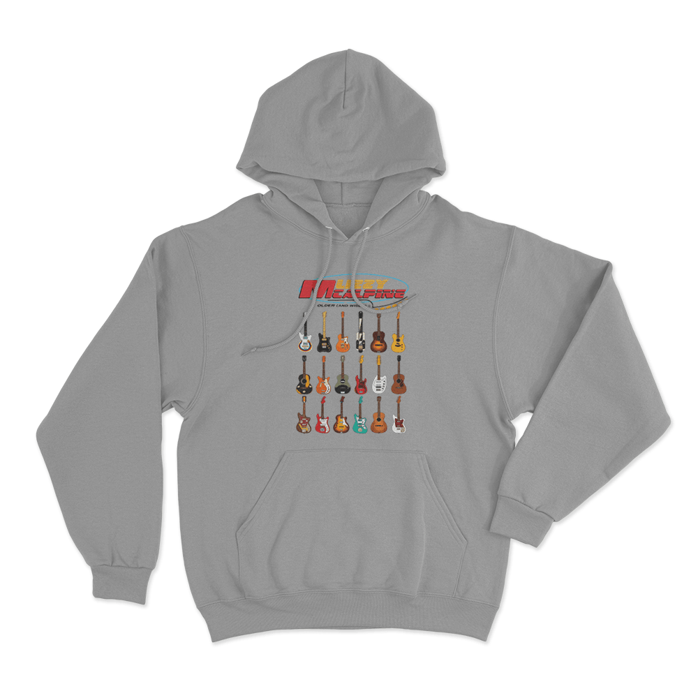 Older (and Wiser) Guitar Unisex Hoodie Grey Older and Wiser Guitar Unisex Hoodie Grey