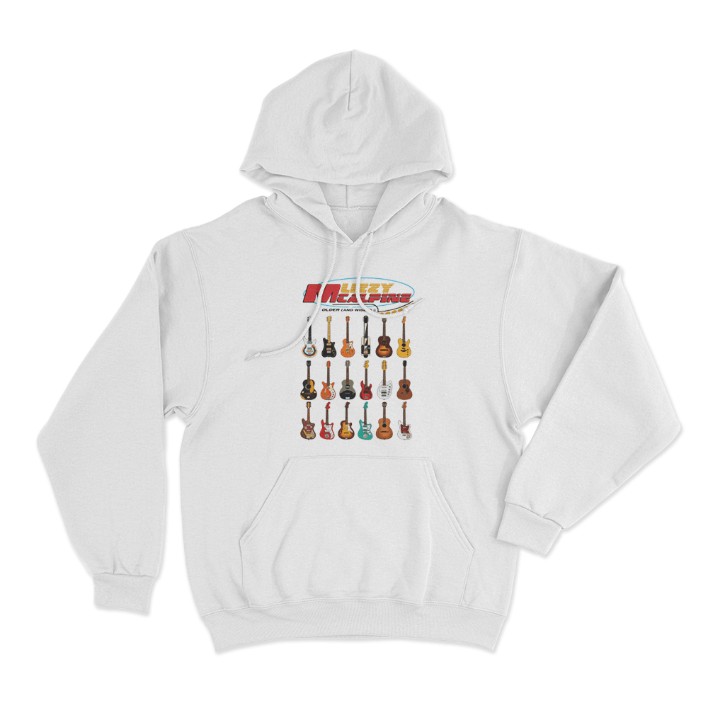 Older (and Wiser) Guitar Unisex Hoodie White Older and Wiser Guitar Unisex Hoodie White