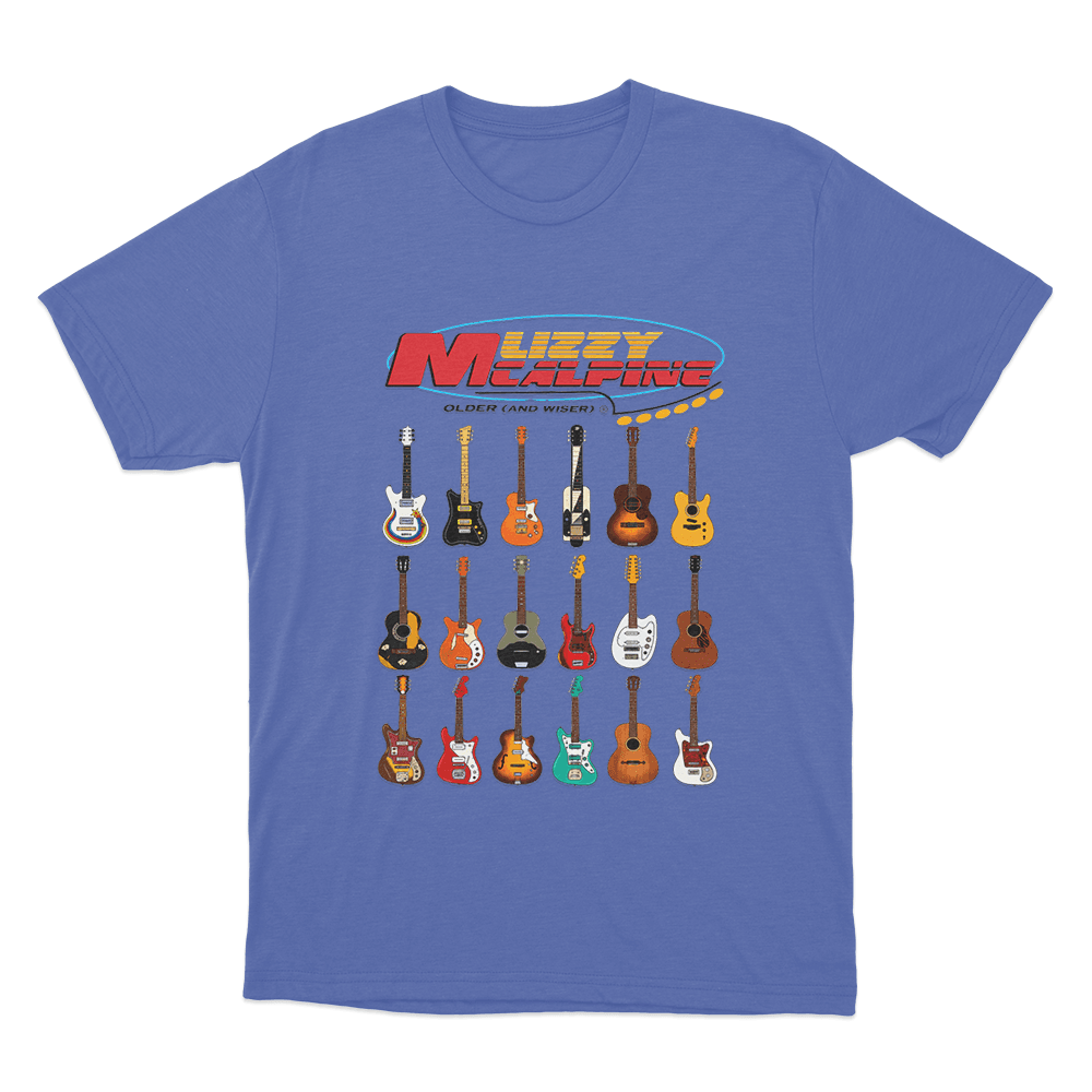 Older (and Wiser) Guitar Unisex T Shirt Blue Older and Wiser Guitar Unisex T Shirt Blue