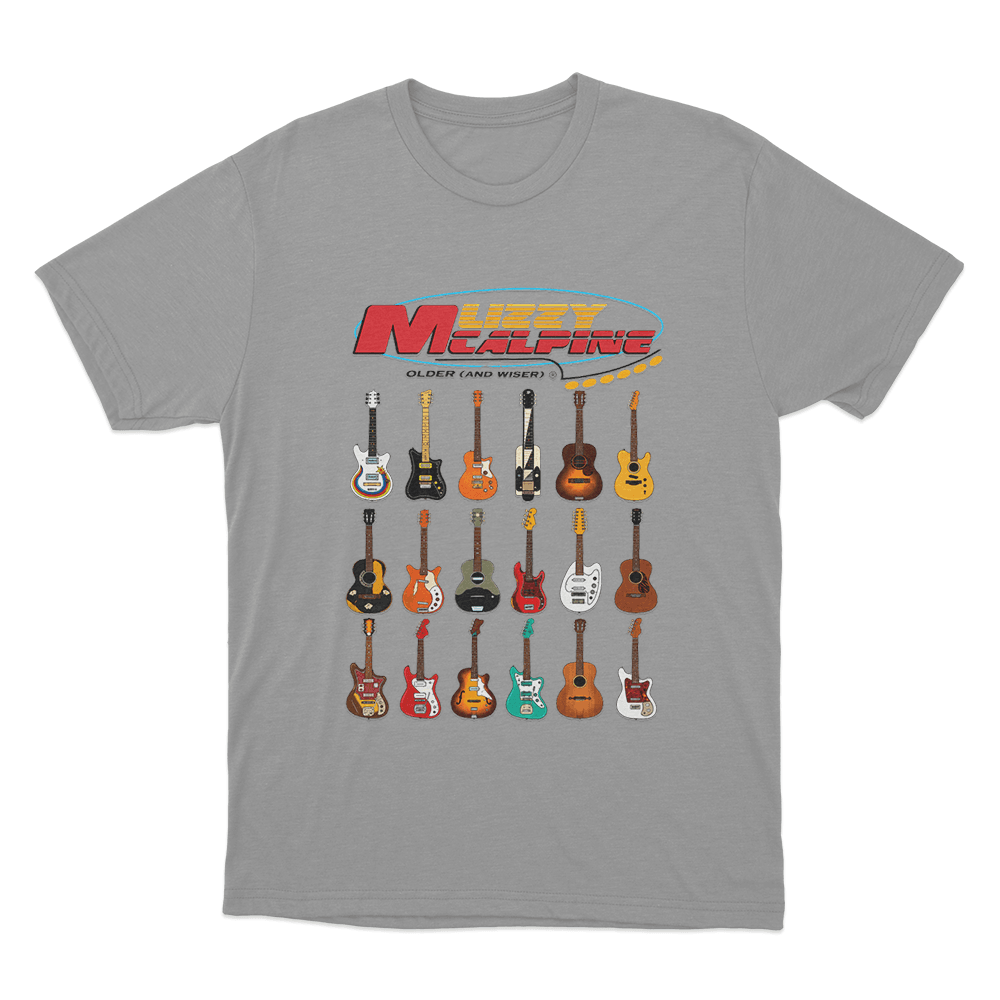 Older (and Wiser) Guitar Unisex T Shirt Grey Older and Wiser Guitar Unisex T Shirt Grey