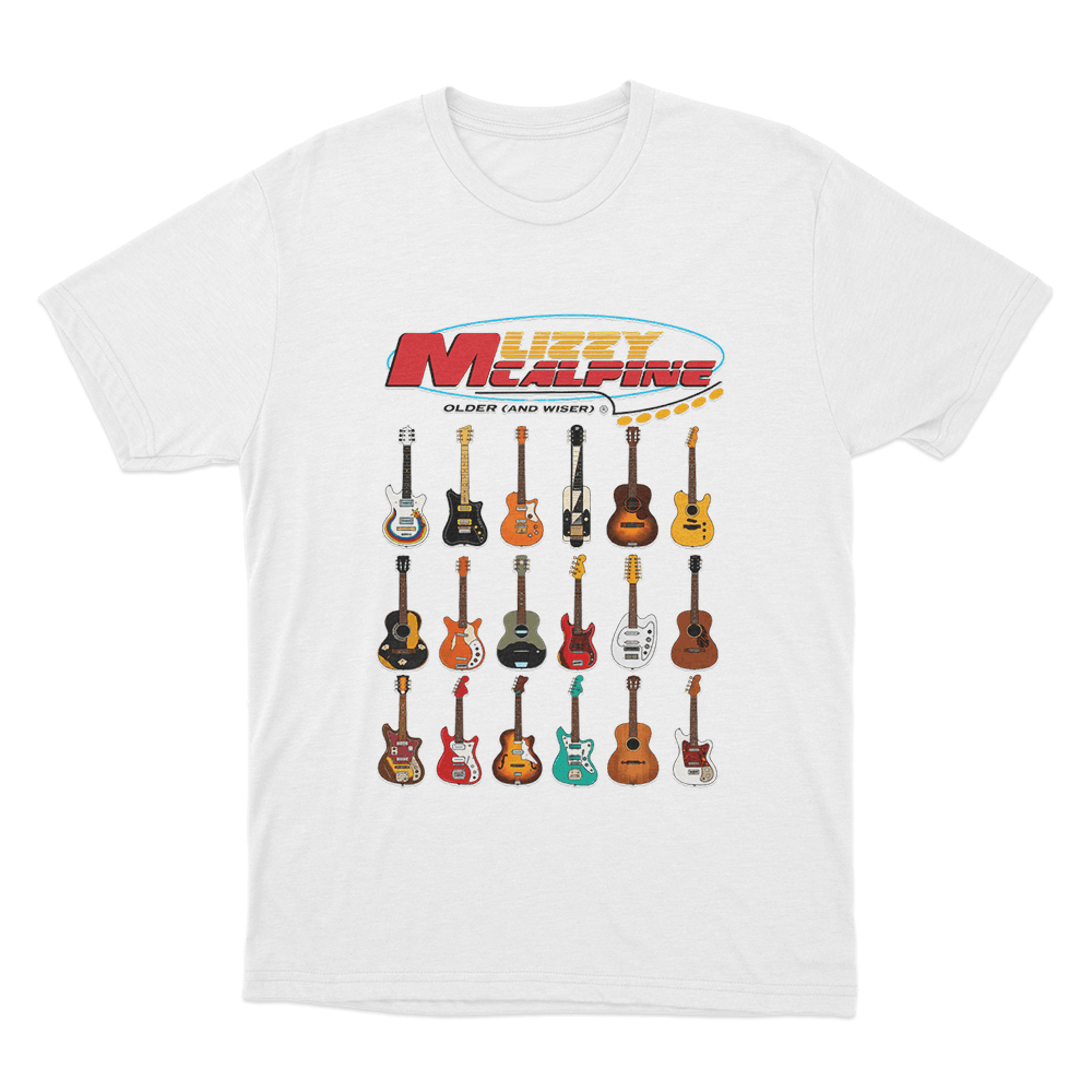 Older (and Wiser) Guitar Unisex T Shirt White Older and Wiser Guitar Unisex T Shirt White