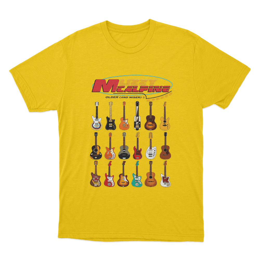 Older (and Wiser) Guitar Unisex T Shirt Yellow Older and Wiser Guitar Unisex T Shirt Yellow